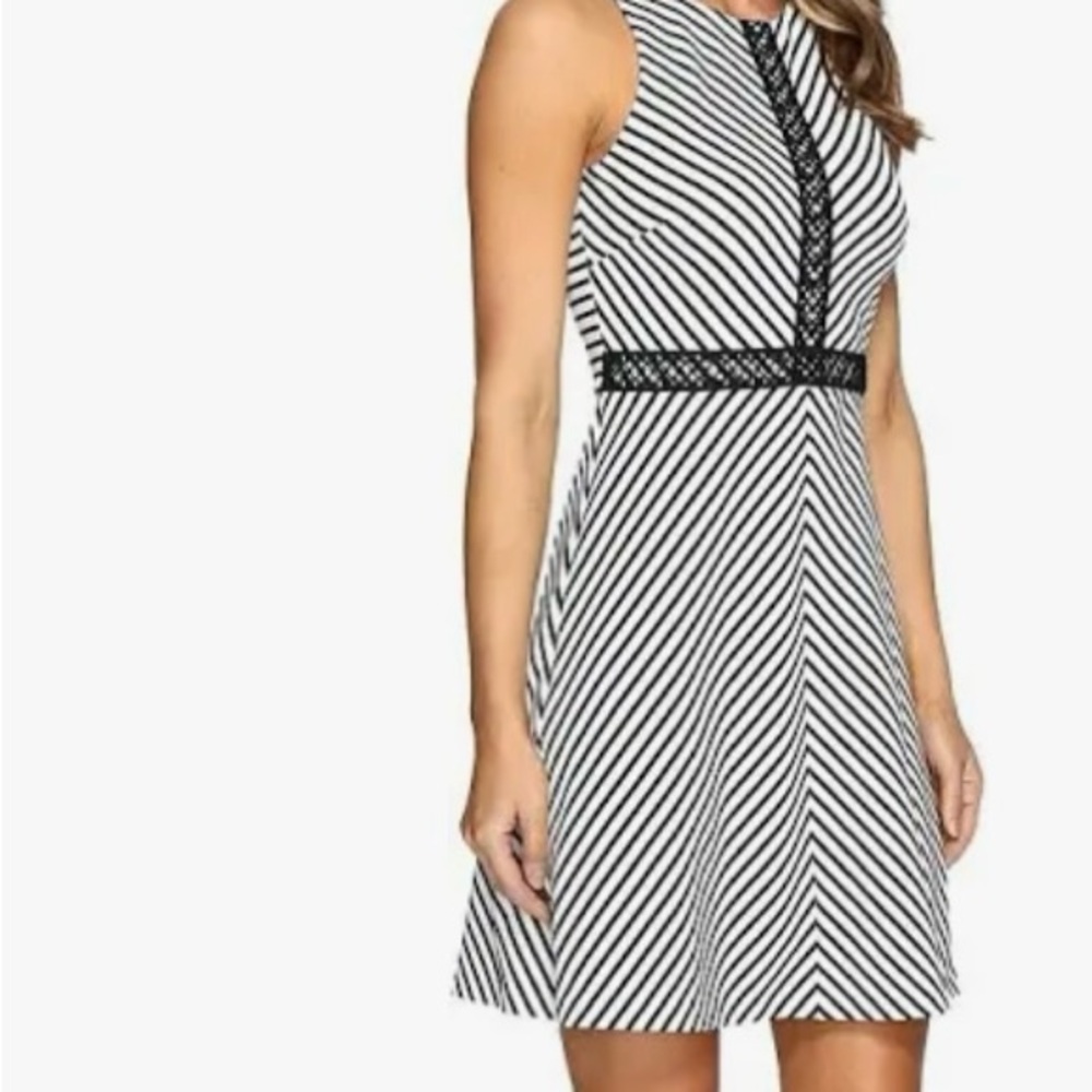 Jessica Simpson Black and White Striped Mini Dress